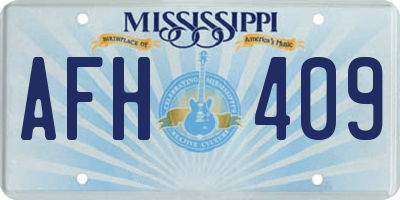 MS license plate AFH409