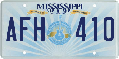 MS license plate AFH410