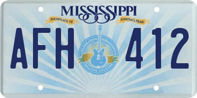 MS license plate AFH412