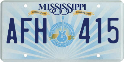 MS license plate AFH415