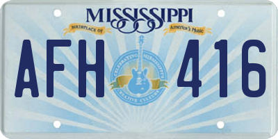 MS license plate AFH416