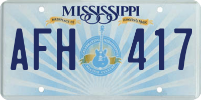 MS license plate AFH417