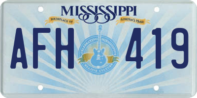 MS license plate AFH419