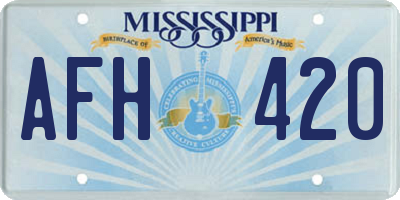 MS license plate AFH420