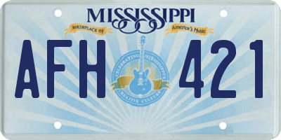 MS license plate AFH421