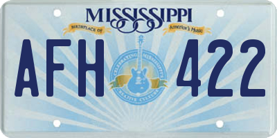MS license plate AFH422