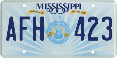 MS license plate AFH423