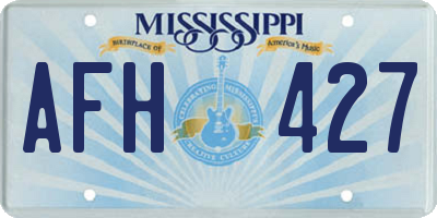 MS license plate AFH427