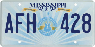 MS license plate AFH428
