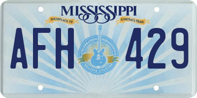 MS license plate AFH429