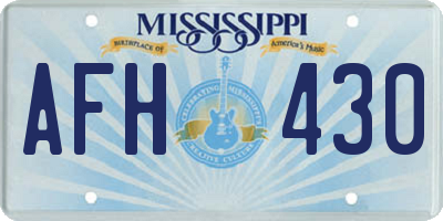 MS license plate AFH430