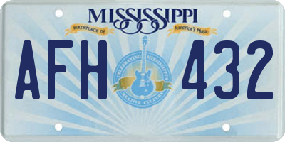 MS license plate AFH432