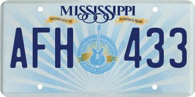 MS license plate AFH433