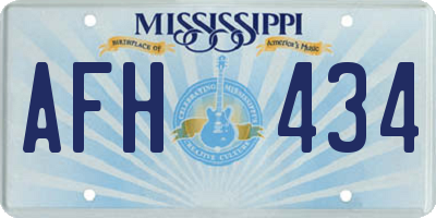 MS license plate AFH434