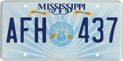 MS license plate AFH437