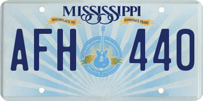 MS license plate AFH440