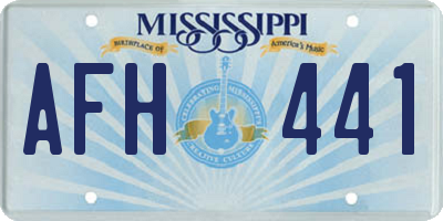 MS license plate AFH441