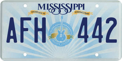 MS license plate AFH442