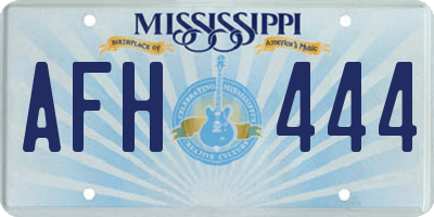 MS license plate AFH444
