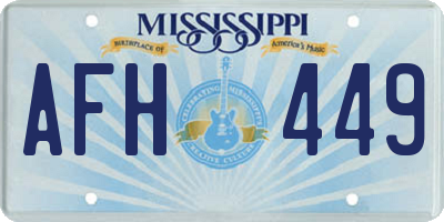 MS license plate AFH449