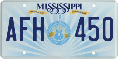 MS license plate AFH450