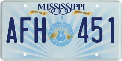 MS license plate AFH451