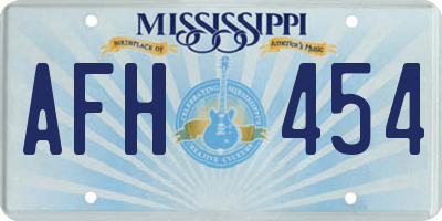 MS license plate AFH454