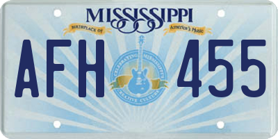 MS license plate AFH455