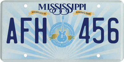 MS license plate AFH456