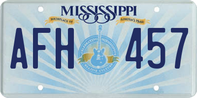 MS license plate AFH457