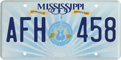 MS license plate AFH458