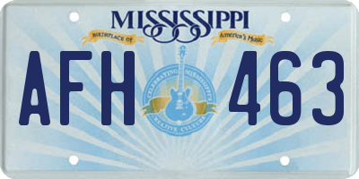MS license plate AFH463