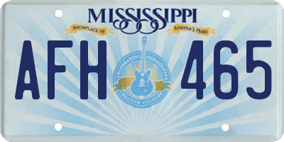 MS license plate AFH465