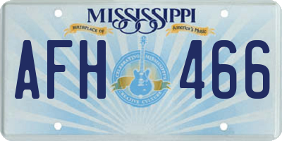 MS license plate AFH466