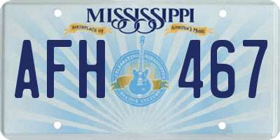MS license plate AFH467