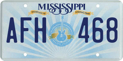 MS license plate AFH468