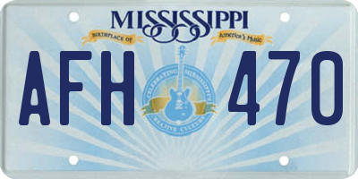 MS license plate AFH470