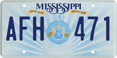 MS license plate AFH471