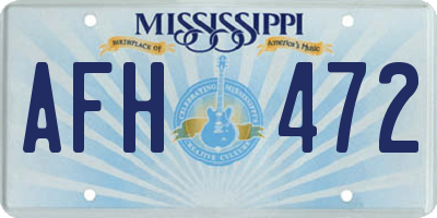 MS license plate AFH472