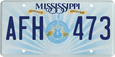 MS license plate AFH473