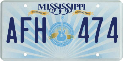 MS license plate AFH474