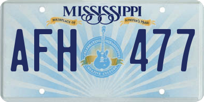 MS license plate AFH477