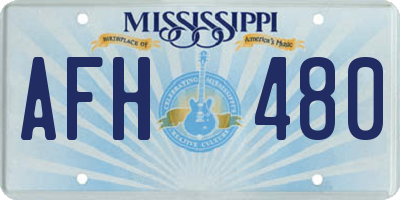 MS license plate AFH480