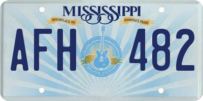 MS license plate AFH482