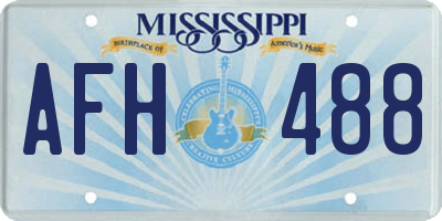 MS license plate AFH488