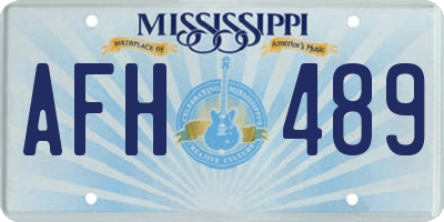 MS license plate AFH489