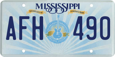 MS license plate AFH490