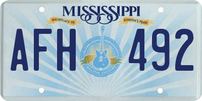 MS license plate AFH492