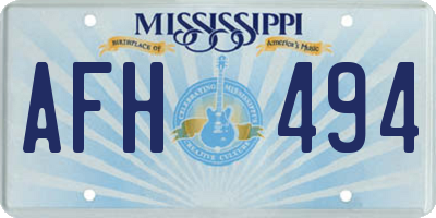 MS license plate AFH494