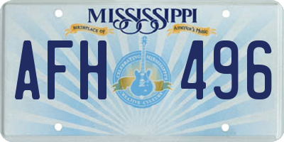 MS license plate AFH496